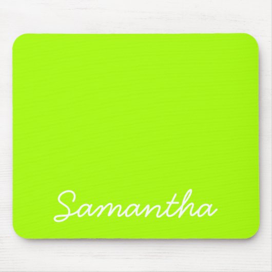 Tapis De Souris monogramme de mode vert néon (Devant)