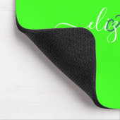 Tapis De Souris Monogramme de néon fluorescent vert (Coin)
