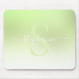 Tapis De Souris Monogramme de Parties scintillant à étincelle vert