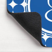 Tapis De Souris Monogramme de point Polka Bleu (Coin)
