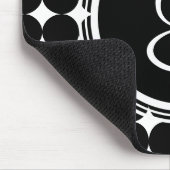 Tapis De Souris Monogramme de point Polka Noir (Coin)