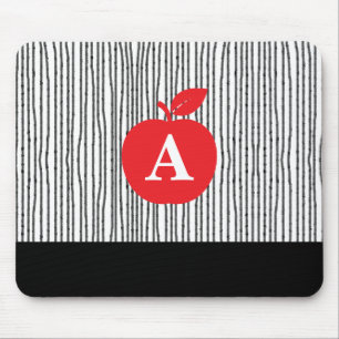 Tapis De Souris Monogramme de Pomme Rouge