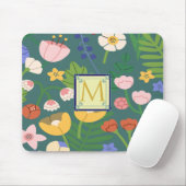 Tapis De Souris Monogramme de printemps (Avec souris)