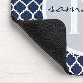 Tapis De Souris Monogramme de Quatrefoil de bleu marine et de (Coin)