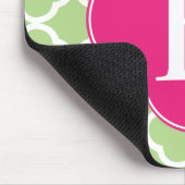 Tapis De Souris Monogramme de Quatrefole Rose Vert (Coin)