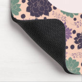 Tapis De Souris Monogramme de script de succulente rose  (Coin)