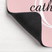 Tapis De Souris Monogramme de script rose pâle classique (Coin)