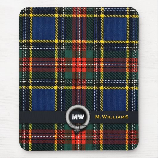 Tapis De Souris Monogramme de tartan de Macbeth (Devant)