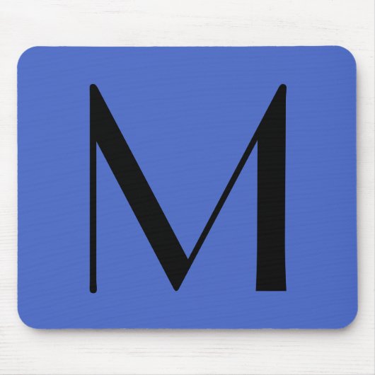 Tapis De Souris Monogramme Deep Royal Black Modern Ajouter Nom ini (Devant)