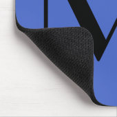 Tapis De Souris Monogramme Deep Royal Black Modern Ajouter Nom ini (Coin)
