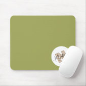 Tapis De Souris Monogramme Design élégant simple Design naturel ol (Avec souris)