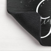 Tapis De Souris Monogramme d'étincelle à Parties scintillant noire (Coin)