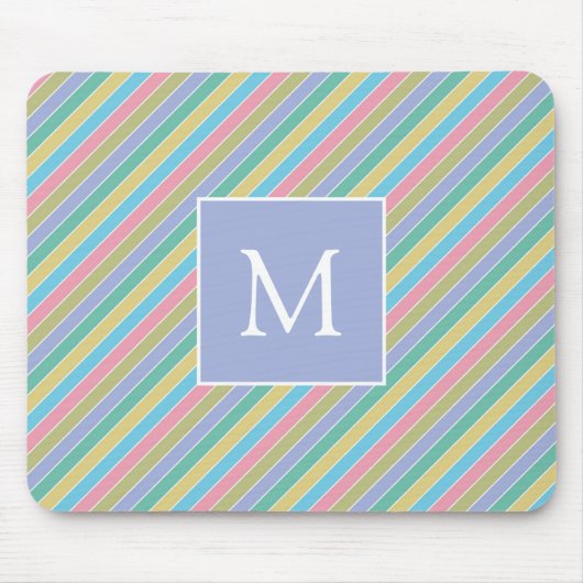 Tapis De Souris Monogramme Diagonal Diagonal cool Élégant (Devant)