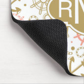 Tapis De Souris Monogramme d'or du motif | d'Ancre (Coin)