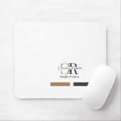 Tapis De Souris Monogramme d'or noir moderne simple (Avec souris)