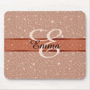 Tapis De Souris Monogramme d'or Rose fille
