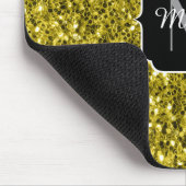 Tapis De Souris Monogramme doré foncé jaune faux parties scintilla (Coin)