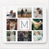 Tapis De Souris Monogramme du collage photo mariage (Devant)