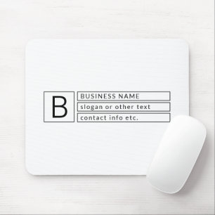 Tapis De Souris Monogramme élégant et nom de l'entreprise (ou autr