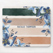 Tapis De Souris Monogramme Élégant joli naturel et botanique (Devant)