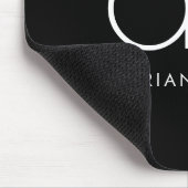 Tapis De Souris Monogramme Élégant Minimal Classique Moderne Noir (Coin)