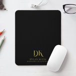 Tapis De Souris Monogramme élégant minimaliste moderne noir élégan<br><div class="desc">Le Monogramme minimaliste personnalisé Moderne Black Gold Stylish Mouse Pad est un ajout luxueux et sophistiqué à votre espace de travail.</div>