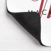 Tapis De Souris Monogramme élégant moderne blanc rouge script (Coin)