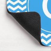 Tapis De Souris monogramme élégant, tendance, bleu ciel clair (Coin)