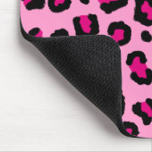 Tapis De Souris Monogramme Empreinte de léopard rose chaud (Coin)