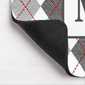 Tapis De Souris Monogramme en argent gris-rouge plaqué Jacquard (Coin)