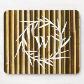 Tapis De Souris Monogramme en bambou rustique Lignes verticales Mo (Devant)