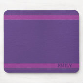 Tapis De Souris Monogramme en cuir violet (Devant)