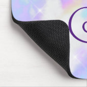 Tapis De Souris Monogramme en marbre arc-en-ciel irrégulier (Coin)