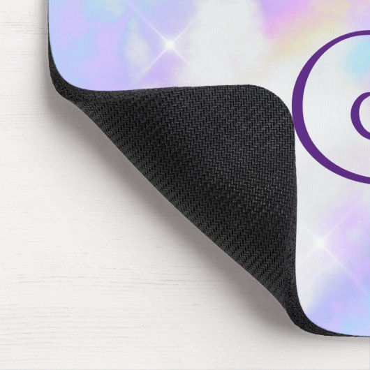 Tapis De Souris Monogramme en marbre arc-en-ciel irrégulier (Coin)