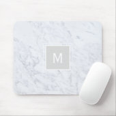 Tapis De Souris Monogramme en marbre blanc (Avec souris)