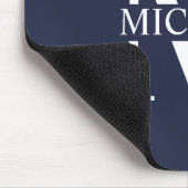 Tapis De Souris Monogramme et nom personnalisés bleu marine (Coin)