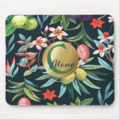 Tapis De Souris Monogramme exotique tropical du paradis floral (Devant)