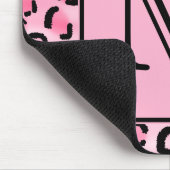 Tapis De Souris Monogramme fait sur commande. Copie noire et rose (Coin)