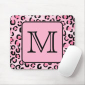 Tapis De Souris Monogramme fait sur commande. Copie noire et rose (Avec souris)
