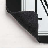 Tapis De Souris Monogramme fait sur commande imprimé. Gris noir et (Coin)