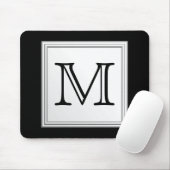 Tapis De Souris Monogramme fait sur commande imprimé. Gris noir et (Avec souris)