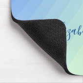 Tapis De Souris Monogramme Féminin Dégradé Bleu Jaune Script (Coin)