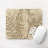 Tapis De Souris Monogramme | Feuillage doré I (Avec souris)