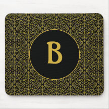 Monogramme filigrané noir et or