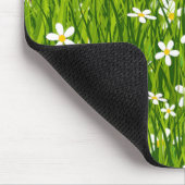 Tapis De Souris Monogramme, fleurs blanches et feuilles vertes (Coin)