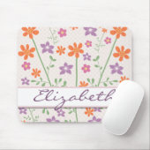 Tapis De Souris Monogramme floral chic de conception de motif (Avec souris)