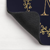 Tapis De Souris Monogramme Floral d'or (Coin)