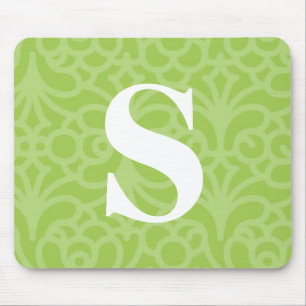 Tapis De Souris Monogramme floral fleuri - lettre S