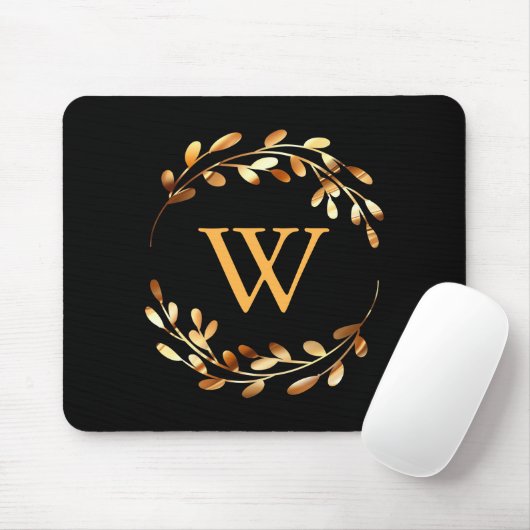 Tapis De Souris Monogramme floral Goldel (Avec souris)