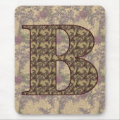 Tapis De Souris Monogramme floral initial B Élégant (Devant)
